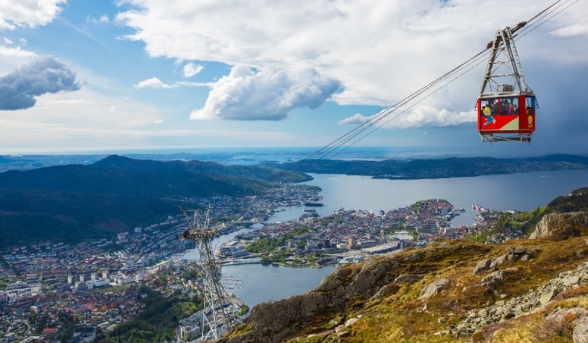 Vue sur Bergen depuis les hauteurs de la ville