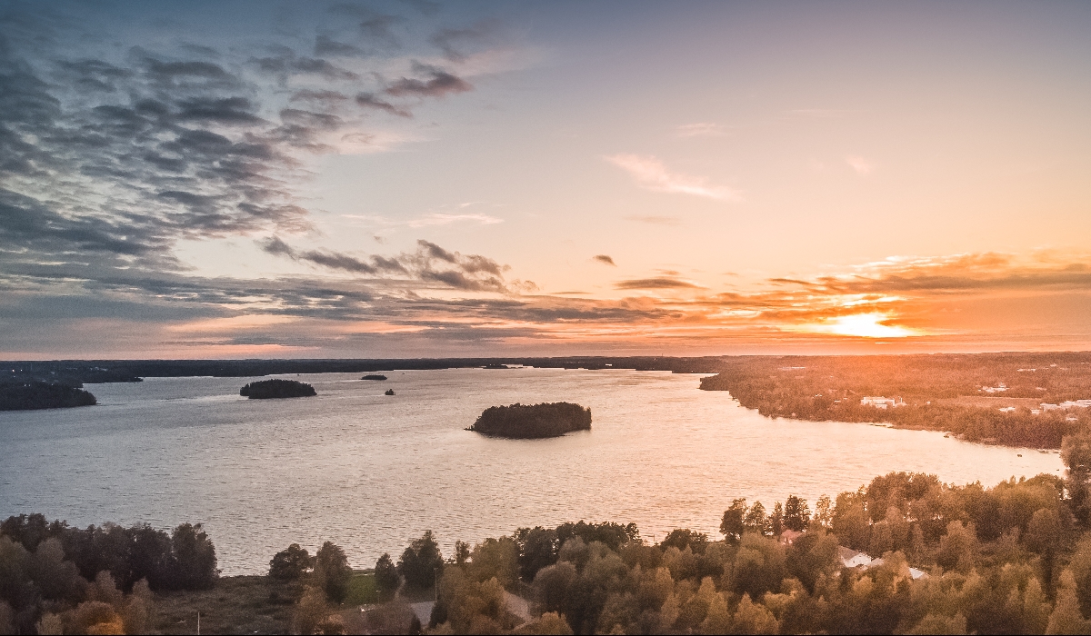 Coucher de soleil sur Tampere vu depuis Pispala