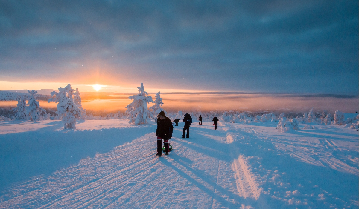 Balades dans les paysages enneigés de Laponie en Finlande