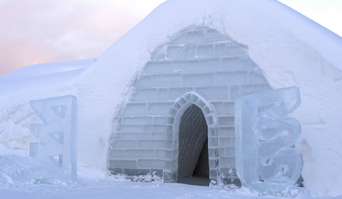 Village de neige de Lainio à Kittila en Laponie finlandaise