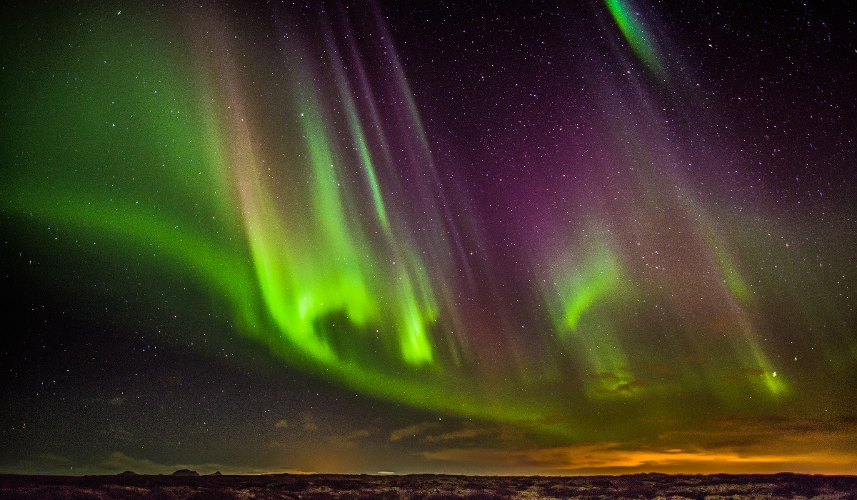 Ballet des aurores boréales dans le nord de l'Islande